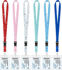 6 Pack Lanyards for Cruise Ship Cards with Waterproof ID Card Badge Holders Roya