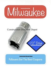 Milwaukee 12mm 1/2" Drive 6 Point Standard Shallow Socket 45-34-9113 12 MM