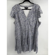Lane Bryant ditsy floral print ruffle sleeve tiered plus size dress sz 20