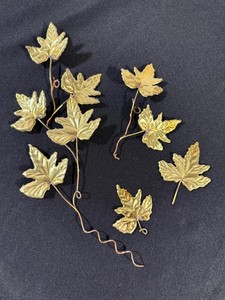 Home Decor Vintage Gold Tone Metal Leaves Decorative