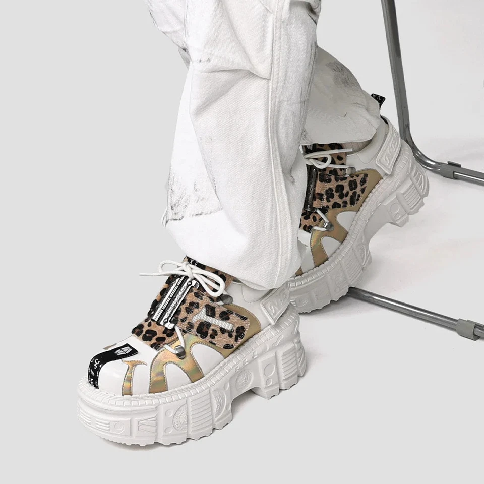 Woman Sneaker Heel Height Platform Punk Style Shoes Gothic Rock Boot Metal Decor - Image 4 of 4