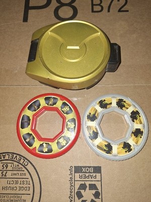 2011 Bandai Power Rangers Samurai Gold Disk Case Belt Clip With 2 Discs