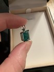 Deep Green Zambian Emerald White Gold Pendant Faceted 13k Comes With Paperwork — photo 6