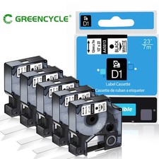 Compatible For Dymo D1 Labels White Labeling Label Tape 45013 1/2" 12mm 5Packs