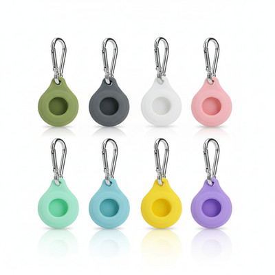 Apple AirTag Silikon Schlüsselanhänger Case Soft Schutzhülle Halter versch. Farben