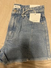 KanCan High Rise Cut Off Denim Shorts Light Blue Cotton Juniors Size 3/26