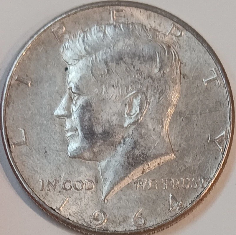 Lote de medio dólar 1964 x2, 1964-D x4 90 % y 1966 40 % plata AU John F Kennedy JFK Foto 4 de 4