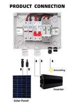 Caja combinadora protec solar PV DC 1 entrada 1 salida 600V IP65 MCB SPD fusible