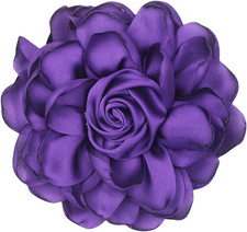 Satin Rose Flower Brooch Floral Pin for Women Hats Dress Bags Beach