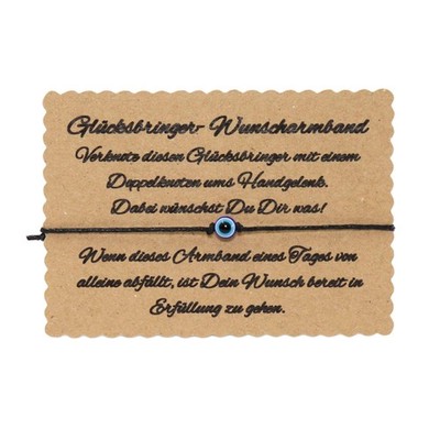dajuni Wunscharmband Glücksbringer mit Evil Eye - Schwarz