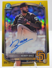 2025 Bowman Chrome #CPA-HBA Henry Baez Prospect Autographs Yellow #/75 Padres