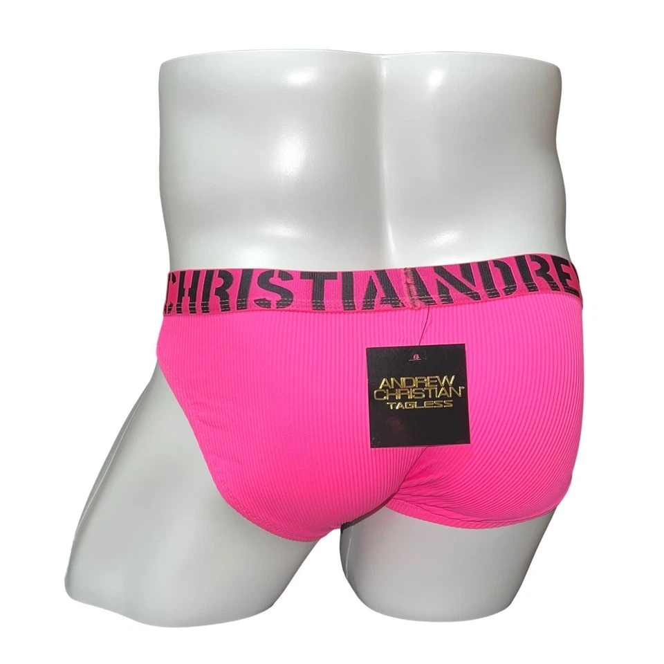 Andrew Christian Hotness Calzoncillo Rosa Neón Talla S (28-31) #92879 Nuevo con Etiquetas Foto 4 de 4