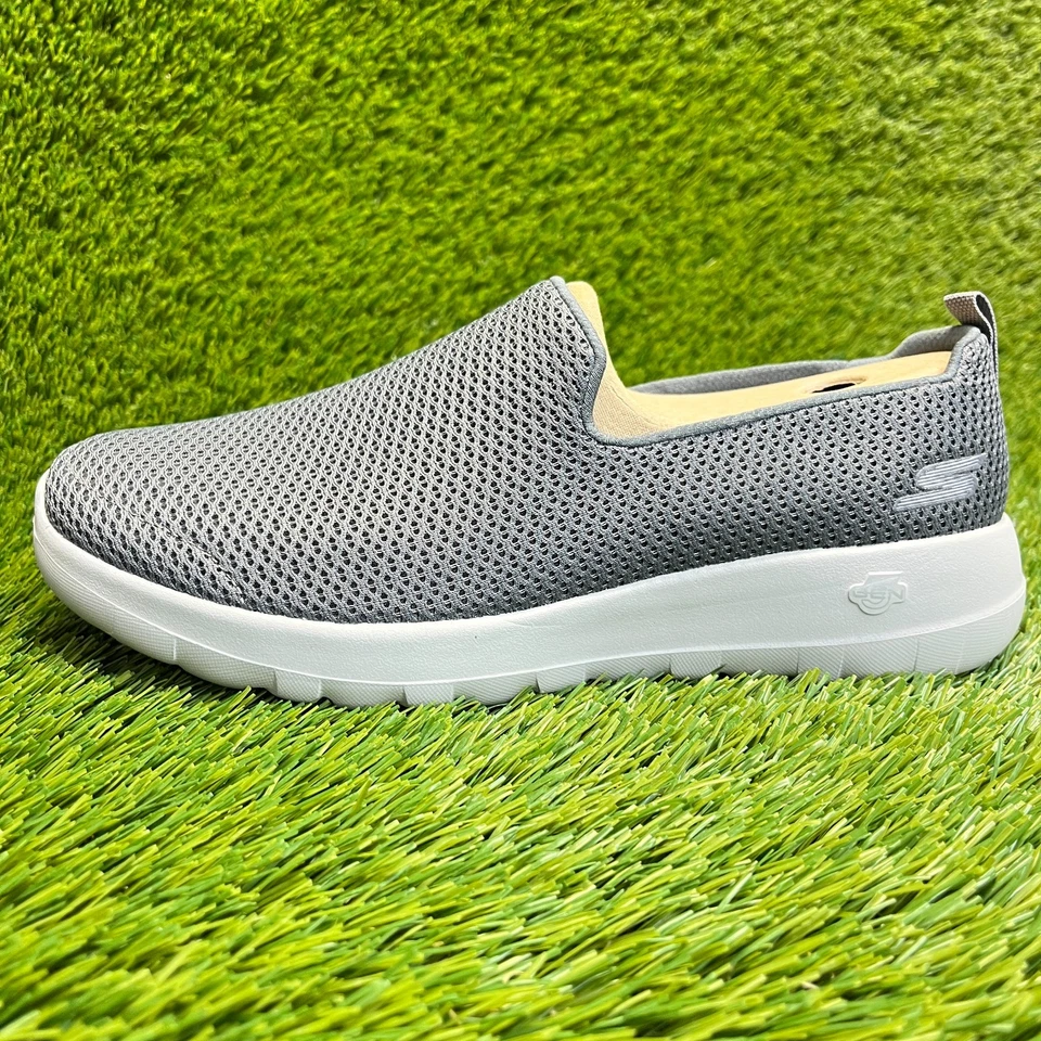 Skechers GO Walk Joy 女式 9.5D 码灰色白色运动懒人鞋运动鞋 — 第 3/4 张图片