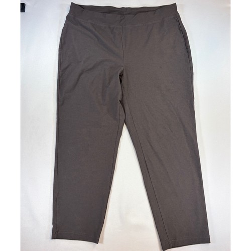 Eileen Fisher, Eileen Fisher Pants Womens L Brown Stretch Viscose Pull On Tapered Work Travel