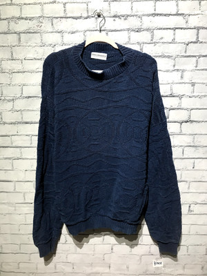 (Flaws) Vintage Eric Rhodes, Men 4XL, Blue Long Sleeve Pullover Knit Sweater