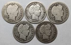 Barber Head Silver Dimes 5 Different Date