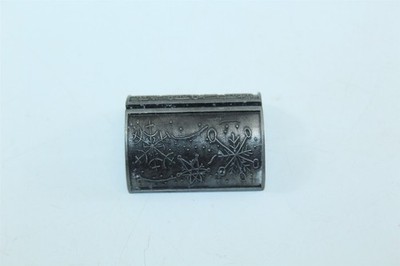Vintage Business Card Holder Silver-tone Alloy Desktop Collectible