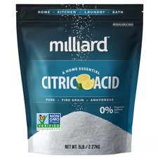 Milliard Citric Acid 5 Pound - 100 Pure Food Grade Non-GMO 5 Pound, White
