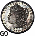 1879 Morgan Silver Dollar Coin, Color PROOF-Like Solid Gem BU++ PL