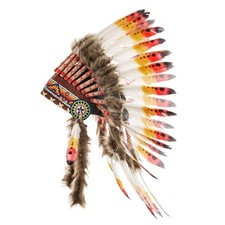 Novum Crafts Feather Headdress  Native American Indian One Size, Rasta