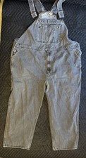 LIBERTY BLUES Denim Overalls Gray SZ 48x28 Big Men's Carpenter Farmer Hip Hop