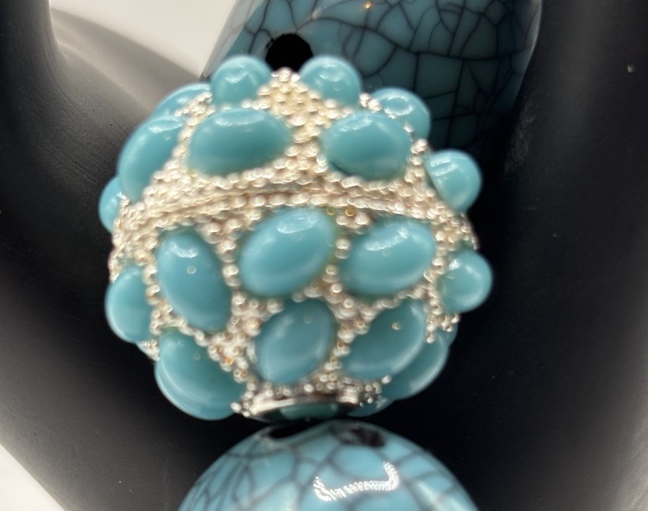 Vintage Large Hexagonal Rounded Shaped Turquoise … - image 2