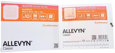 Smith and Nephew 66800270 Allevyn Gentle Border Dressing 4 x 4 - Box of 10
