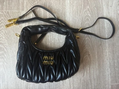 Miu Miu Mini Wander Black Leather Shoulder Crossbody Bag Gold Hardware - Photo 1/4
