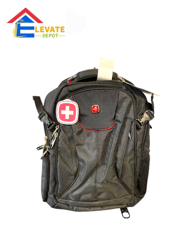 SwissGear Black Laptop Backpack White Dotted With Padded Laptop Sleeve SA5358 - Photo 2/5