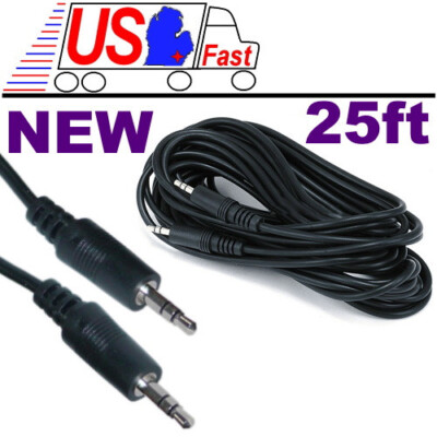 25 ft 3.5mm 1/8'' mini plug stereo audio cable/cord M-M, Male to Male