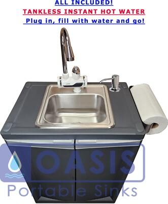 #ad #ad Portable Mobile Sink INSTANT HOT water TANKLESS with Soap and P Towel Dispensers $699.00