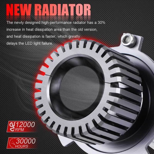 1 Pair LHD 100W H4 9003 Mini Bi-LED Projector Lens Headlight Bulb Hi-Lo Retrofit - Picture 8 of 14
