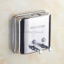 Bathroom Wall Shower Shampoo Lotion Bath Liquid Soap Dispenser Stainless Steel