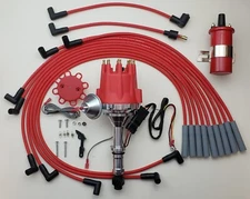 small cap BUICK 350 HEI Distributor  + 8mm  SPARK PLUG WIRES USA +  45K RED COIL