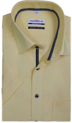 Marvelis Hemd Comfort Fit Kurzarm uni gelb 7076.32.51