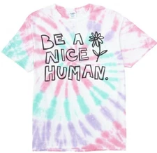 Be a Nice Human Tye-Dye Junior Womens T-shirt NWT