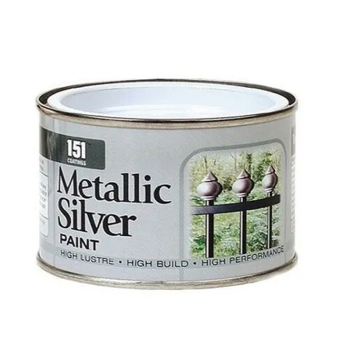 151 Metallic Silver PAINT Decorating Indoor Outdoor Top Coat Metal Wood  Concrete