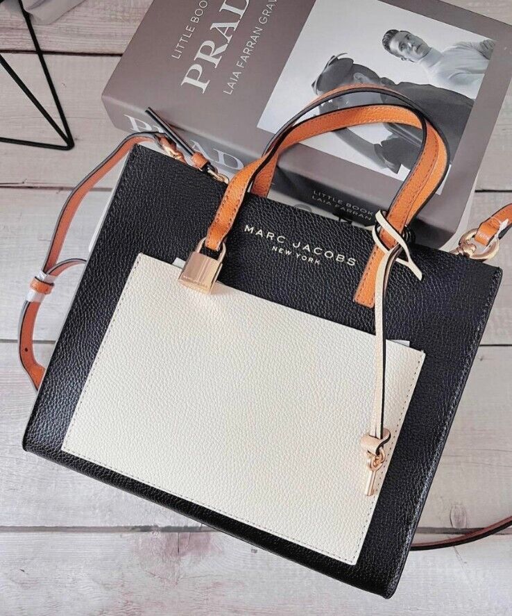 Marc Jacobs Mini Grind Colorblock Leather Tote Bag Crossbody Marc Jacobs Mini Grind Colorblock Leather Tote Bag Crossbody