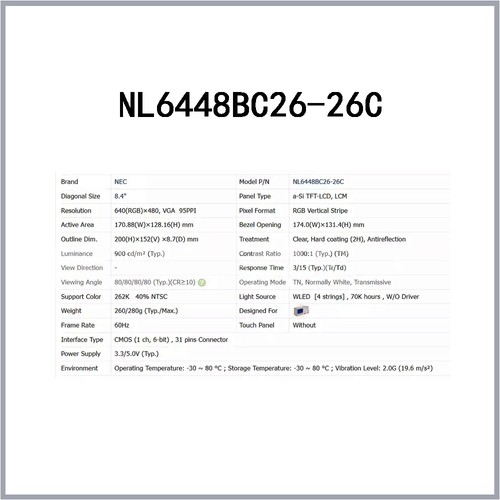 LCD control panel screen module 8.4Inch NL6448BC26-26C for NEC Original in stock - Picture 5 of 5