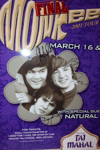 SIGNIERTES 2001 MONKEES Veranstaltungsort/Konzert POSTER ~ Davy Jones, Micky Dolenz, Peter Tork - Bild 3 von 7