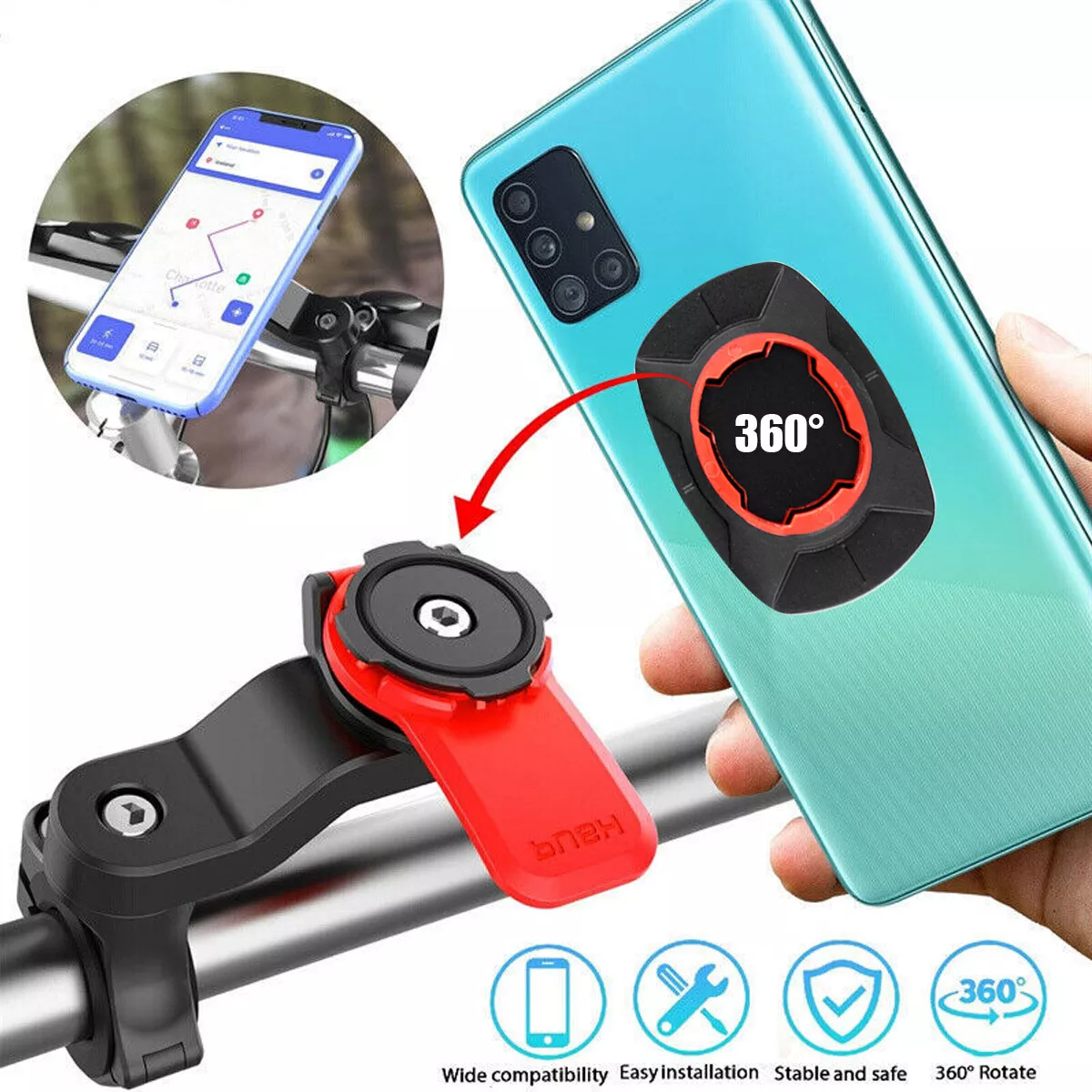 Quad Lock Out Front Bike Twist Mountain Cradle Cycling Phone Mount