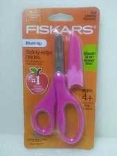 Fiskars ~ Blunt Tip Safety-Edge Blades Scissors w/ Sheath ~ Ages 4+ ~ PINK