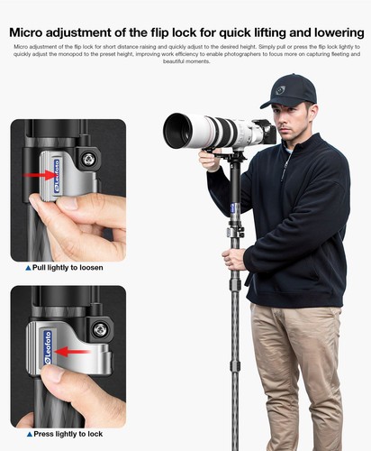 Leofoto MPC-326C Series Carbon Fiber Monopod with Case | Water-Resistant - Picture 6 of 10
