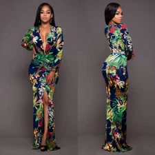 Women's Sexy Long Maxi Dresses Bodycon V Neck Floor Length Party Mermaid Dress