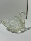 Vintage Imperial Glass Swan Candy Trinket Dish Open Back Clear Glass