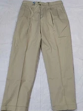 Callaway Golf Men's 36x33" Beige Pro Spin Cotton Blend Pleated/Cuffed Pants 
