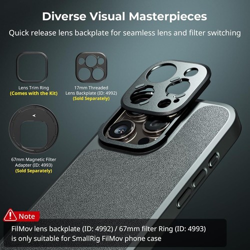 SmallRig Mobilna klatka wideo Flagowa edycja, etui na telefon komórkowy do iPhone 16 Pro 4828 - Zdjęcie 4 z 8