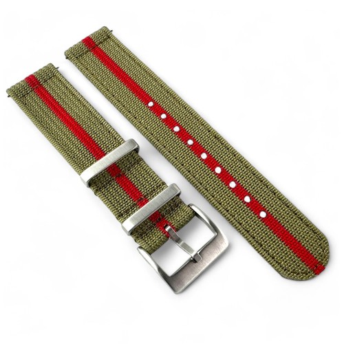 Two Piece NATO Watch Strap Quick Release Premium Ribbed Nylon 20mm 22mm - Picture 4 of 16