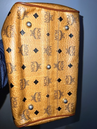 Authentic MCM Cognac Visetos Boston Bag - Picture 6 of 15