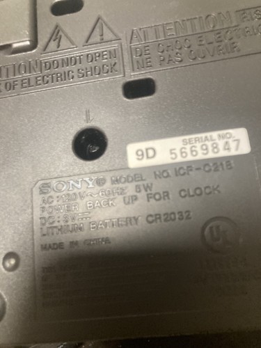 SONY ICF-C218 DREAM MACHINE Dual Alarm Snooze Clock AM/FM Radio Colour is Black. - Picture 5 of 8